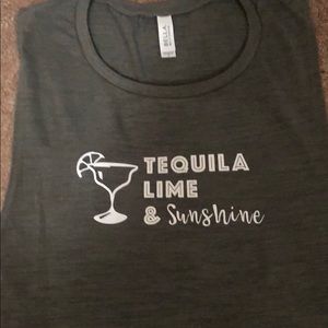 Bella and canvas muscle T with custom graphic